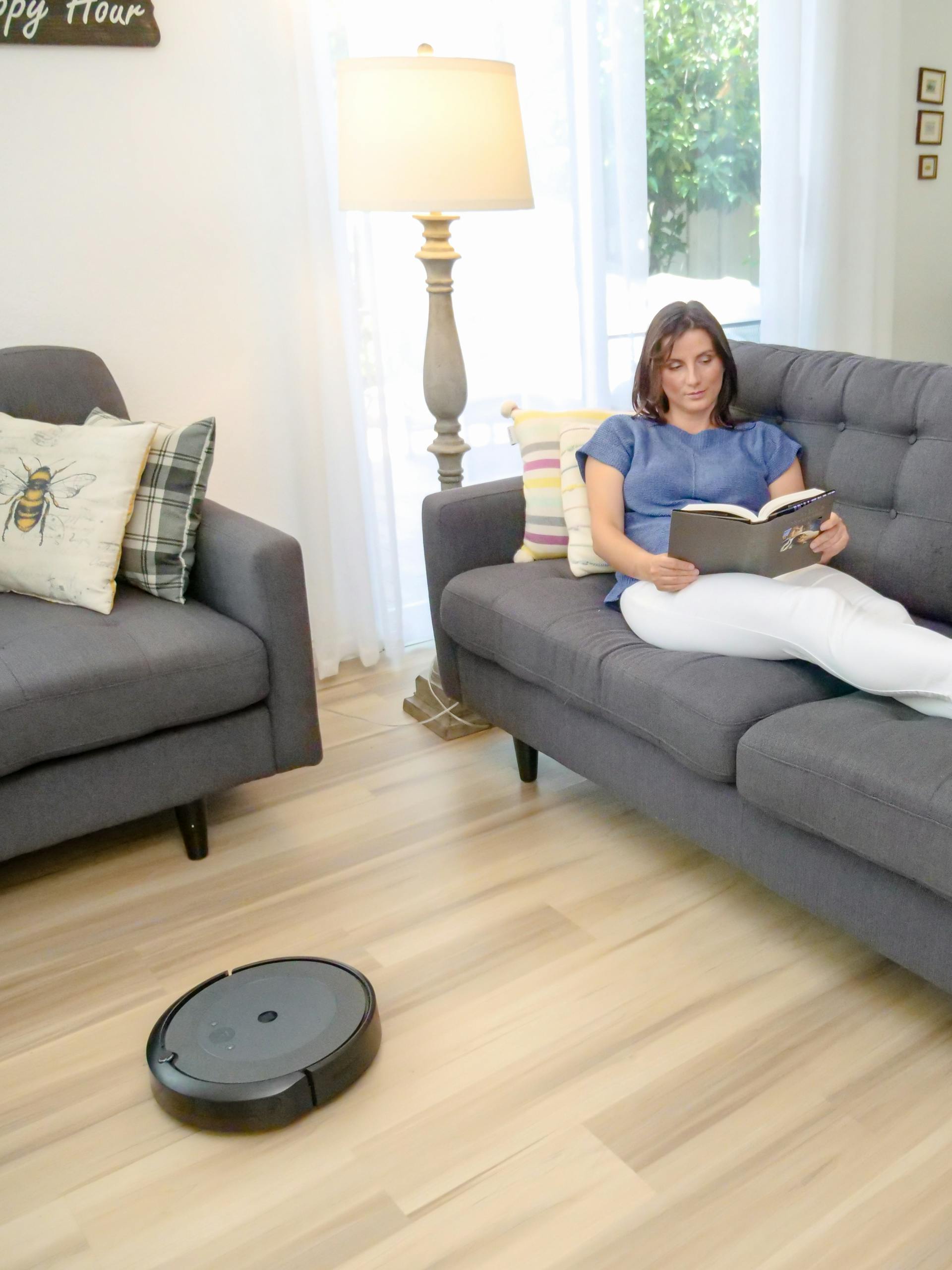 Modern smart home interior with connected devices